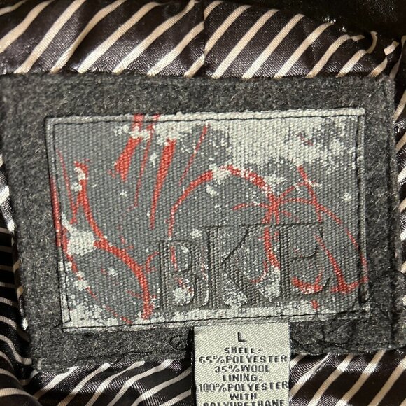 BKE SZ L Gray Wool Vintage Inspired Tuxedo Blazer Rock Star Party Chic Formal - Picture 9 of 12